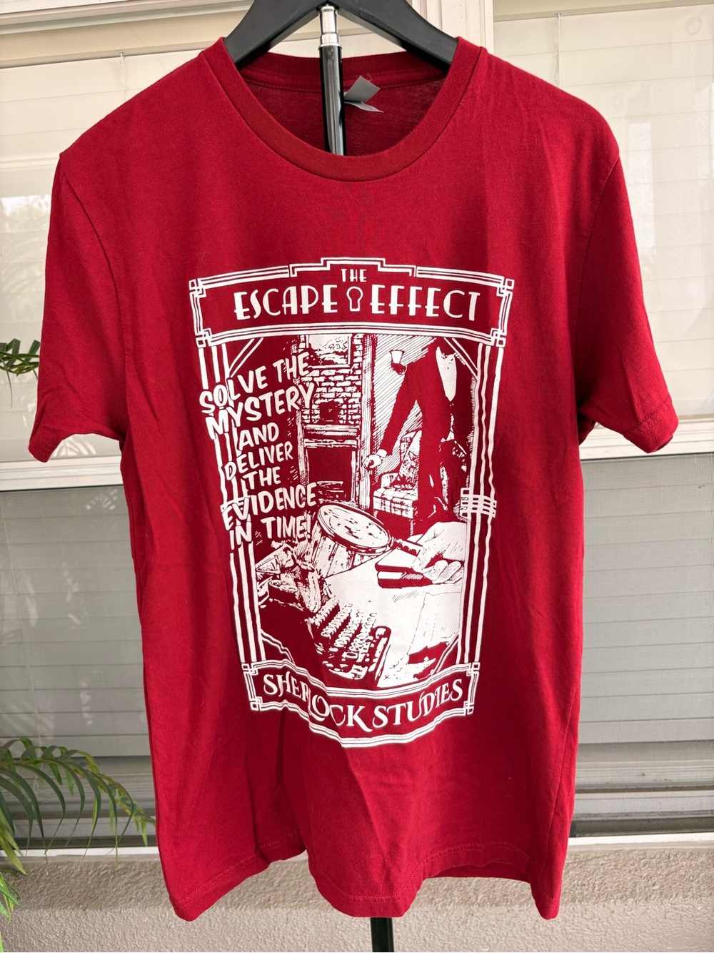 Next Level Apparel Red Graphic Tee - Sherlock Studies Design
